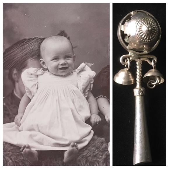 Vintage Jewelry - Vintage Victorian Sterling Silver Baby Rattle